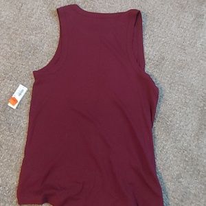 Maroon muscle tank top.